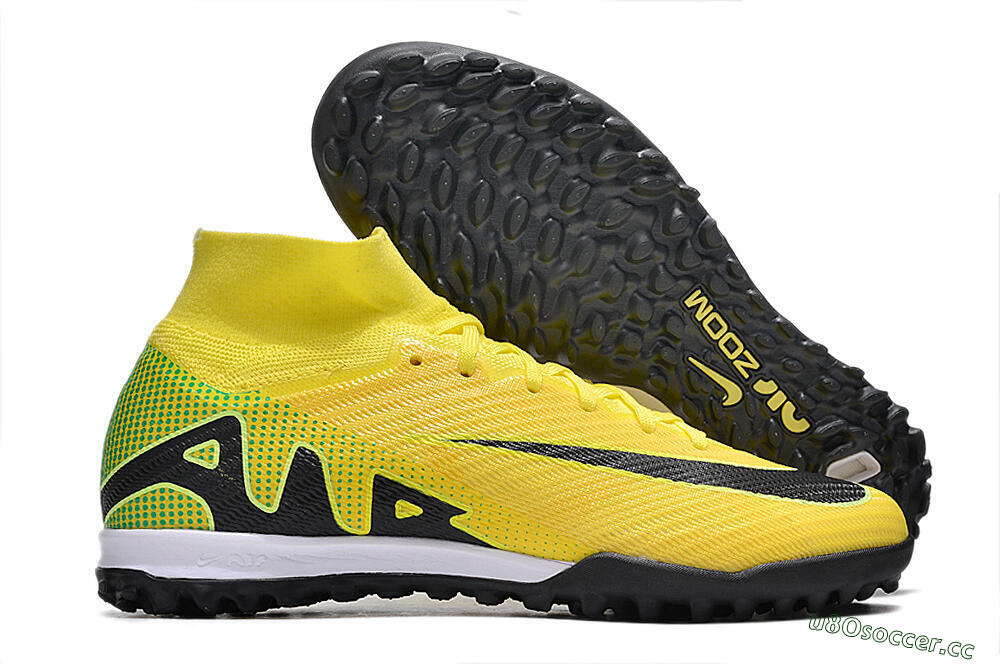 Unisex Nike Air Zoom Mercurial Superfly 9 Elite TF Artificial Turf High-Tops Football Shoes - Yellow/Black/White 2