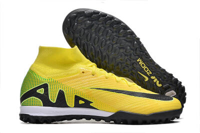Unisex Nike Air Zoom Mercurial Superfly 9 Elite TF Artificial Turf High-Tops Football Shoes - Yellow/Black/White