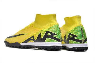 Unisex Nike Air Zoom Mercurial Superfly 9 Elite TF Artificial Turf High-Tops Football Shoes - Yellow/Black/White
