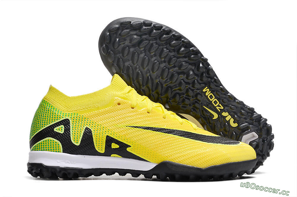Unisex Nike Air Zoom Mercurial Vapor 15 Elite TF Artificial Turf Low-Tops Football Boots - Yellow/Black/White 2