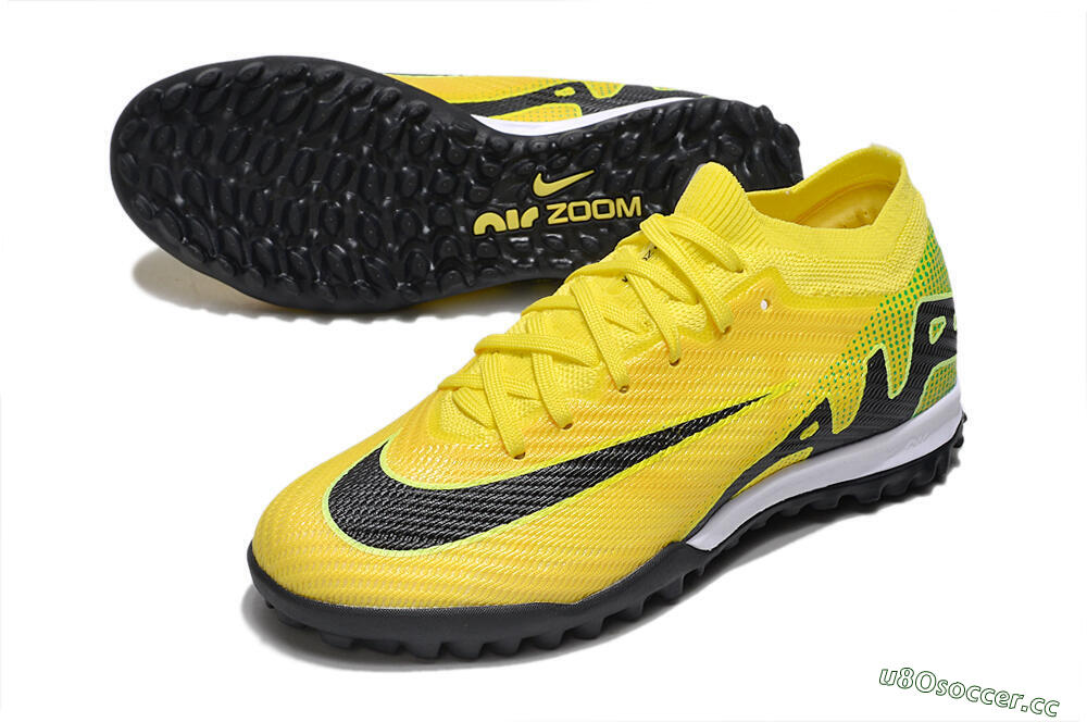 Unisex Nike Air Zoom Mercurial Vapor 15 Elite TF Artificial Turf Low-Tops Football Boots - Yellow/Black/White 3