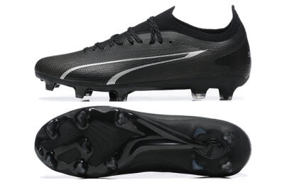 Men's Puma Ultra Ultimate FG Firm Ground Low-Tops Football Boots - Black/Silver