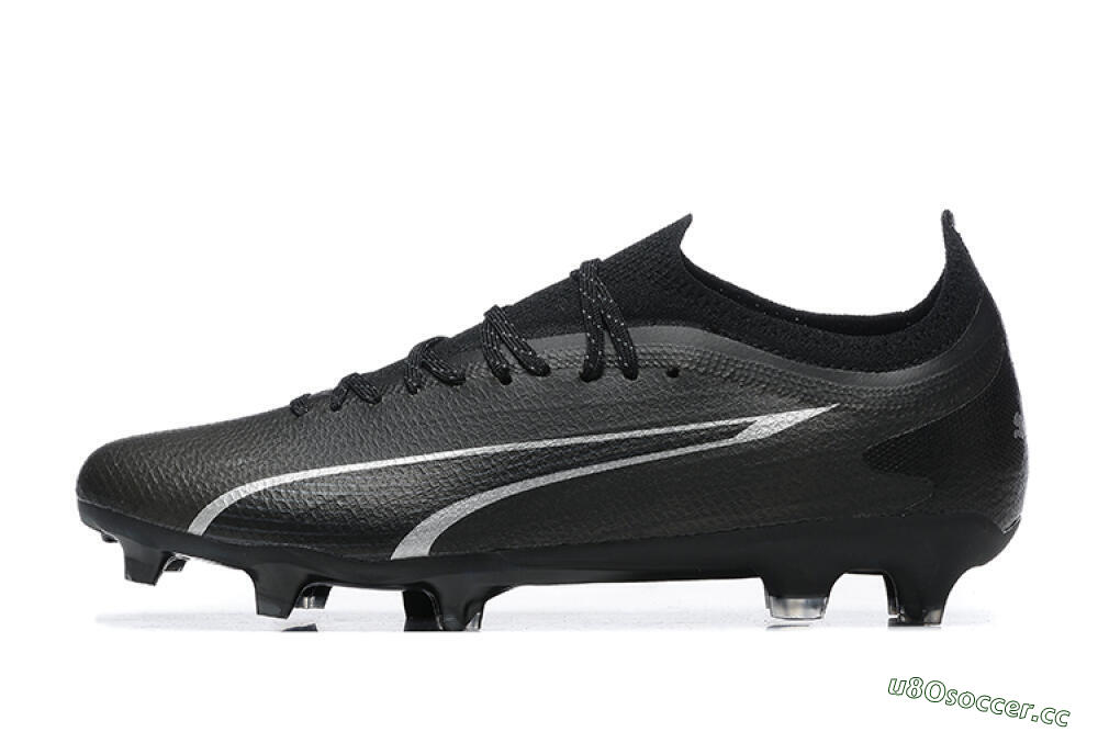 Men's Puma Ultra Ultimate FG Firm Ground Low-Tops Football Boots - Black/Silver 0