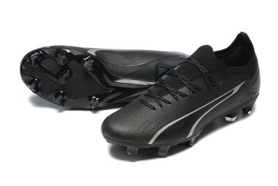 Men's Puma Ultra Ultimate FG Firm Ground Low-Tops Football Boots - Black/Silver