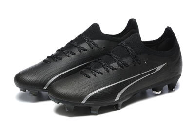 Men's Puma Ultra Ultimate FG Firm Ground Low-Tops Football Boots - Black/Silver