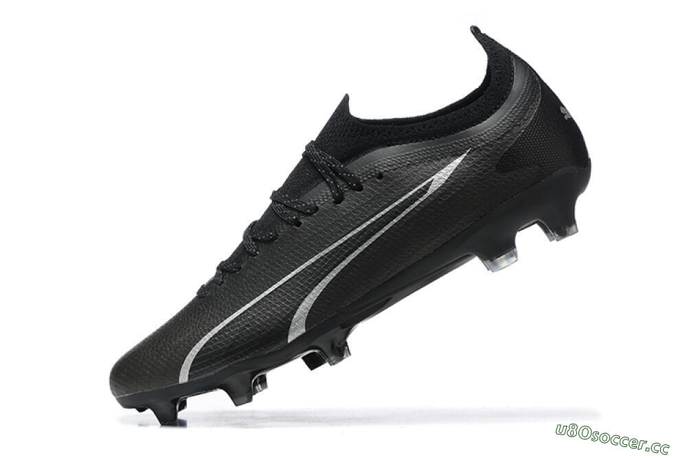 Men's Puma Ultra Ultimate FG Firm Ground Low-Tops Football Boots - Black/Silver 8
