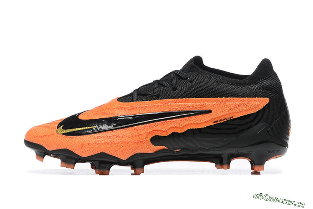 Men's Nike Phantom GX Elite FG Firm Ground Low-Tops Football Boots - Orange/Black/Gold 0