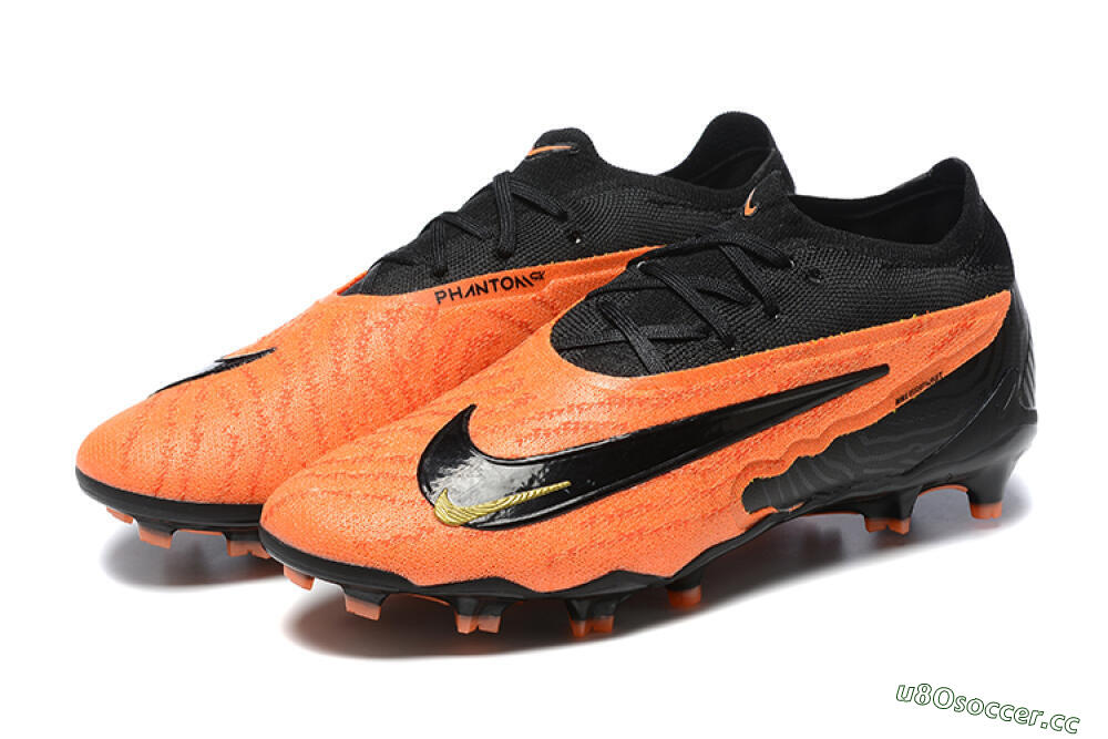 Men's Nike Phantom GX Elite FG Firm Ground Low-Tops Football Boots - Orange/Black/Gold 5
