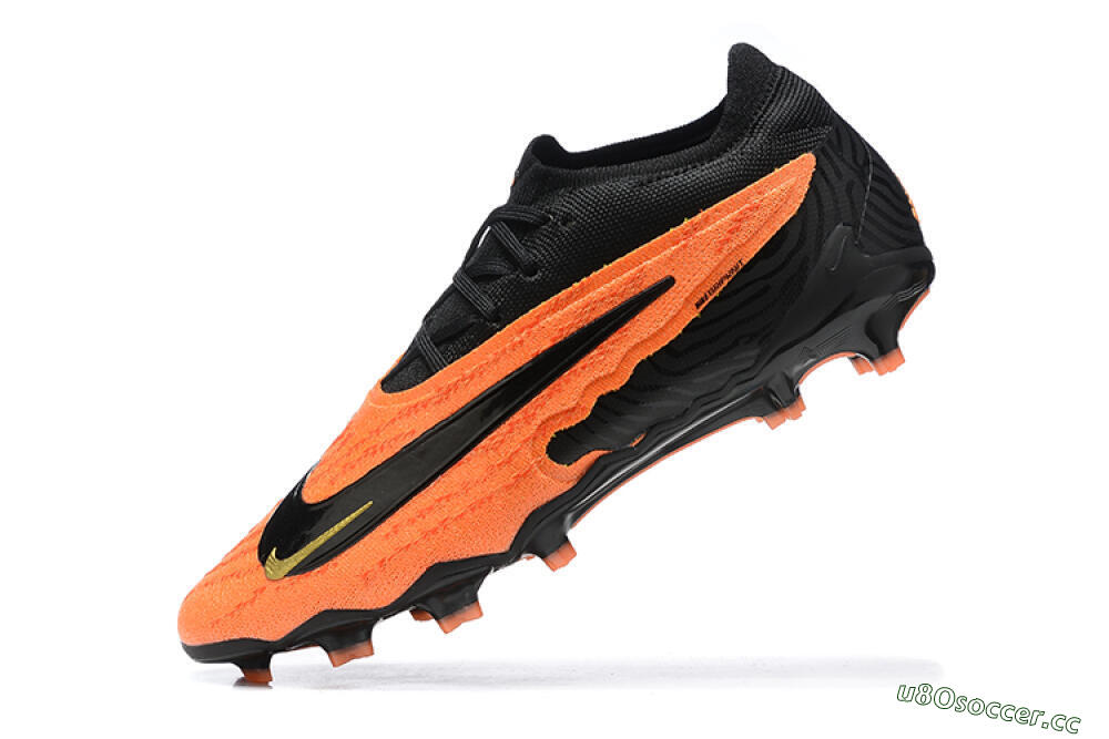 Men's Nike Phantom GX Elite FG Firm Ground Low-Tops Football Boots - Orange/Black/Gold 8