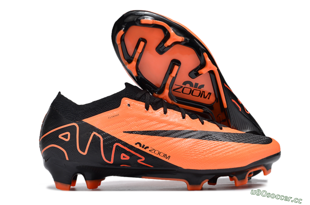 Men's Nike Air Zoom Mercurial Vapor 15 Elite FG Firm Ground Low-Tops Football Boots - Orange/Black 2