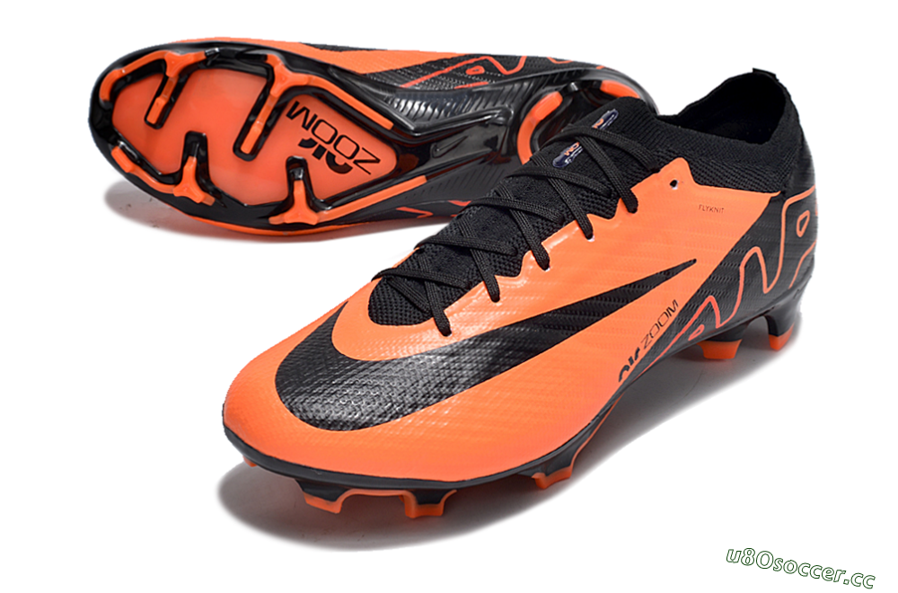 Men's Nike Air Zoom Mercurial Vapor 15 Elite FG Firm Ground Low-Tops Football Boots - Orange/Black 3