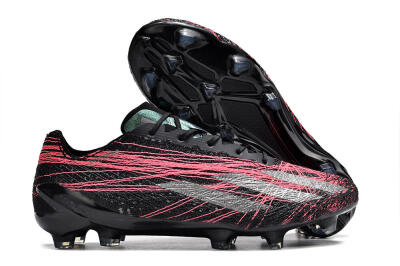 Men's Adidas X Crazyfast Strung+ FG Firm Ground Low-Tops Football Boots - Black/Silver/Pink