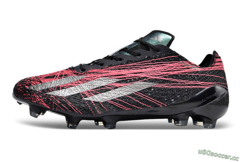 Men's Adidas X Crazyfast Strung+ FG Firm Ground Low-Tops Football Boots - Black/Silver/Pink 0