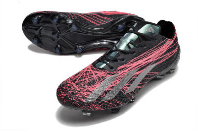 Men's Adidas X Crazyfast Strung+ FG Firm Ground Low-Tops Football Boots - Black/Silver/Pink