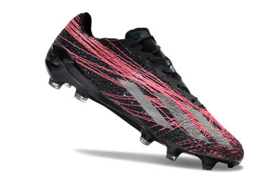 Men's Adidas X Crazyfast Strung+ FG Firm Ground Low-Tops Football Boots - Black/Silver/Pink