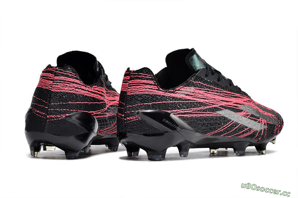 Men's Adidas X Crazyfast Strung+ FG Firm Ground Low-Tops Football Boots - Black/Silver/Pink 6