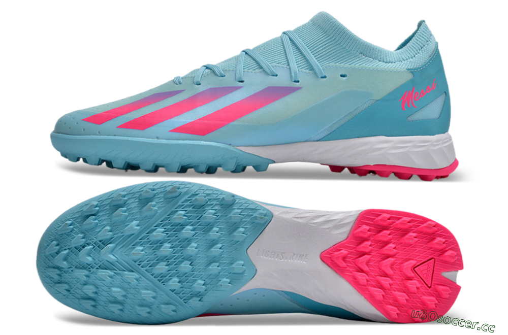 Men's Adidas X Crazyfast.3 TF Artificial Turf Low-Tops Football Shoes - Flash Aqua/Lucid Pink/Lucid Cyan 1