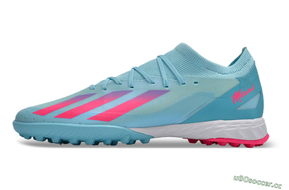 Men's Adidas X Crazyfast.3 TF Artificial Turf Low-Tops Football Shoes - Flash Aqua/Lucid Pink/Lucid Cyan 0