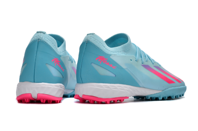 Men's Adidas X Crazyfast.3 TF Artificial Turf Low-Tops Football Shoes - Flash Aqua/Lucid Pink/Lucid Cyan