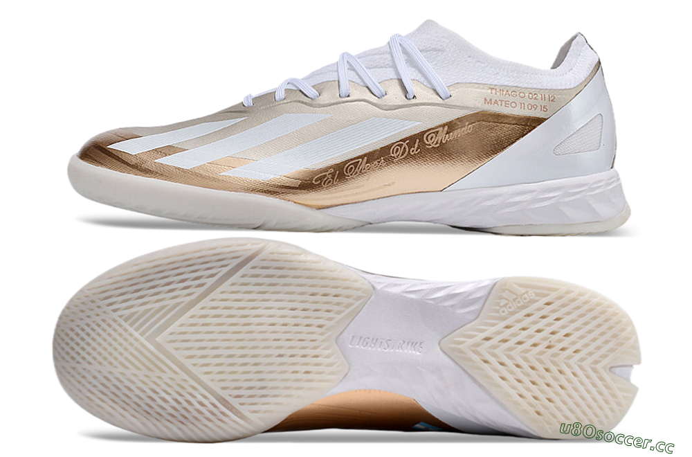 Men's Adidas X Crazyfast.1 IC Indoor & Futsal Low-Tops Football Shoes - Gold/White 1