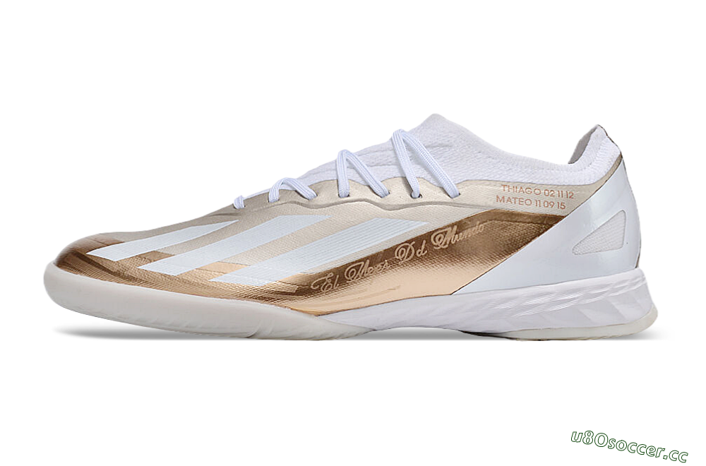 Men's Adidas X Crazyfast.1 IC Indoor & Futsal Low-Tops Football Shoes - Gold/White 0