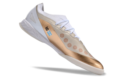 Men's Adidas X Crazyfast.1 IC Indoor & Futsal Low-Tops Football Shoes - Gold/White