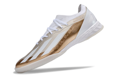 Men's Adidas X Crazyfast.1 IC Indoor & Futsal Low-Tops Football Shoes - Gold/White