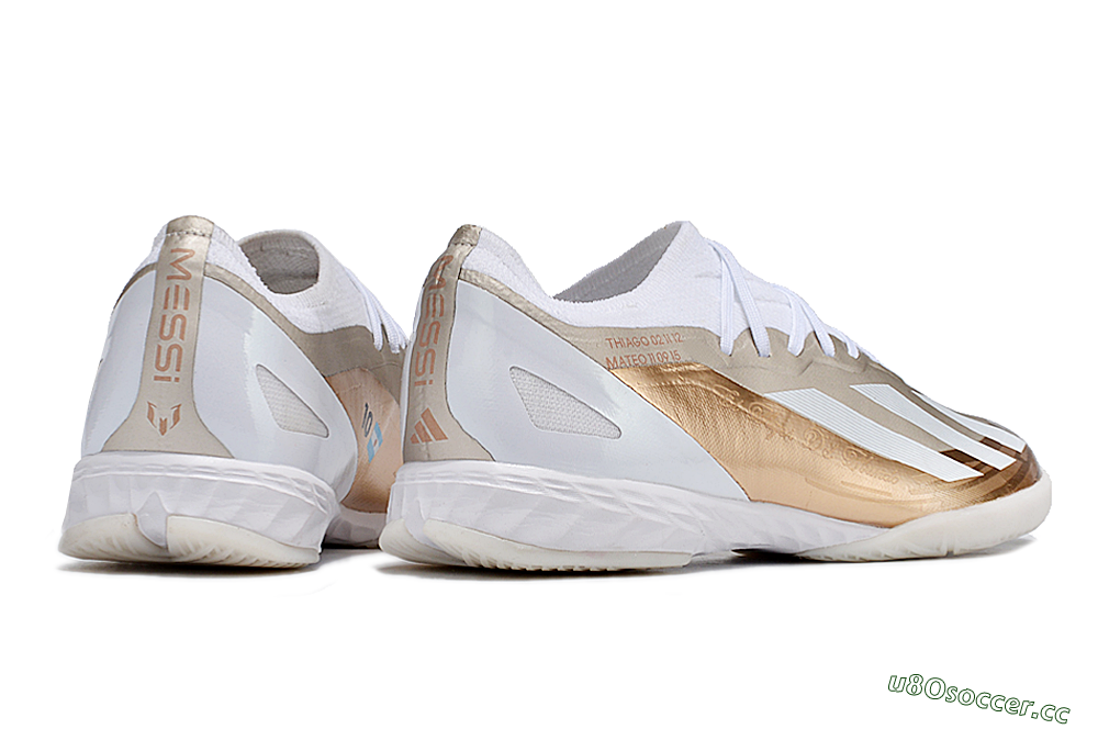Men's Adidas X Crazyfast.1 IC Indoor & Futsal Low-Tops Football Shoes - Gold/White 6
