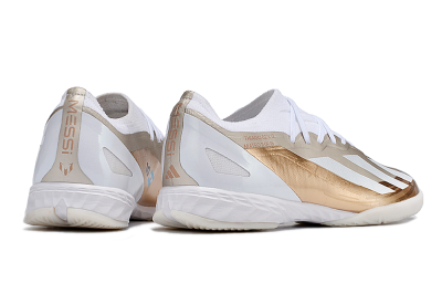 Men's Adidas X Crazyfast.1 IC Indoor & Futsal Low-Tops Football Shoes - Gold/White