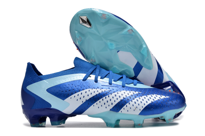 Men's Adidas Predator Accuracy Paul Pogba.1 FG Firm Ground Low-Tops Football Boots - Blue/White/Jade
