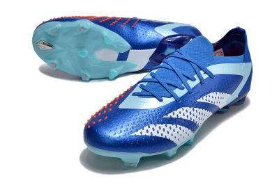 Men's Adidas Predator Accuracy Paul Pogba.1 FG Firm Ground Low-Tops Football Boots - Blue/White/Jade