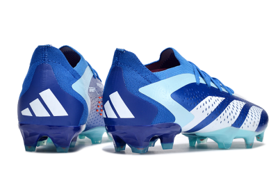 Men's Adidas Predator Accuracy Paul Pogba.1 FG Firm Ground Low-Tops Football Boots - Blue/White/Jade