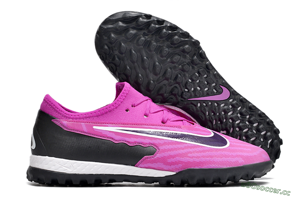 Men's Nike React Phantom GX Pro TF Artificial Turf Low-Tops Football Shoes - Pink/Purple/Black 2