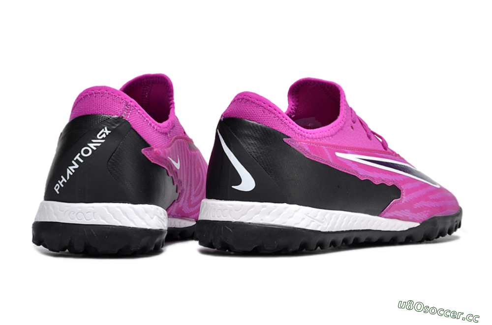 Men's Nike React Phantom GX Pro TF Artificial Turf Low-Tops Football Shoes - Pink/Purple/Black 6