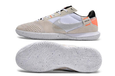 Men's Nike Street Gato IC Indoor & Futsal Low-Tops Football Shoes - Brown/White/Orange