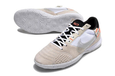 Men's Nike Street Gato IC Indoor & Futsal Low-Tops Football Shoes - Brown/White/Orange
