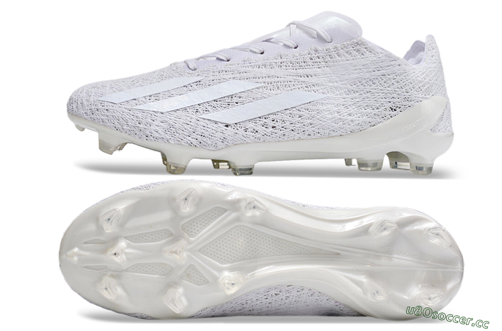 Men's Adidas X Crazyfast Strung+ FG Firm Ground Low-Tops Football Boots - White/Beige 1