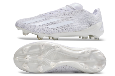 Men's Adidas X Crazyfast Strung+ FG Firm Ground Low-Tops Football Boots - White/Beige