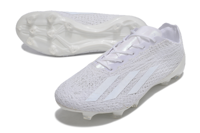 Men's Adidas X Crazyfast Strung+ FG Firm Ground Low-Tops Football Boots - White/Beige