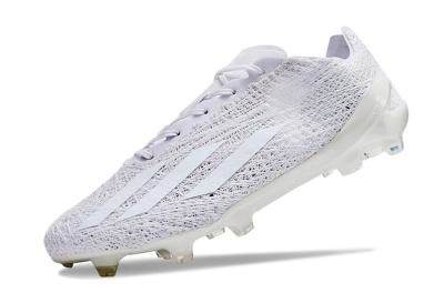 Men's Adidas X Crazyfast Strung+ FG Firm Ground Low-Tops Football Boots - White/Beige