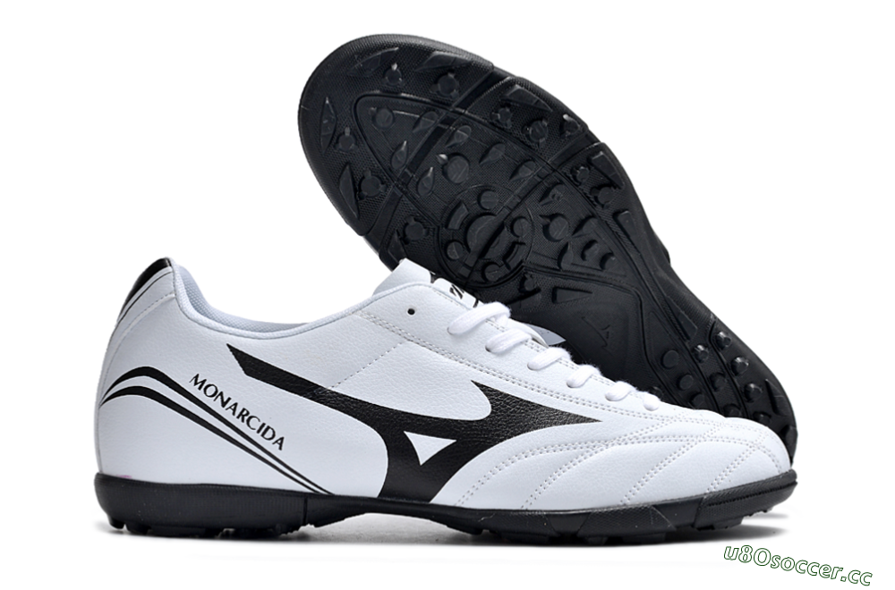 Men's Mizuno Monarcida Neo Ckassic TF Artificial Turf Low-Tops Football Shoes - White/Black 0