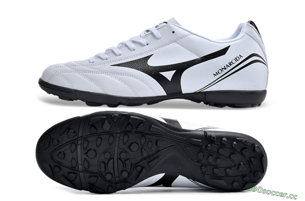 Men's Mizuno Monarcida Neo Ckassic TF Artificial Turf Low-Tops Football Shoes - White/Black 1