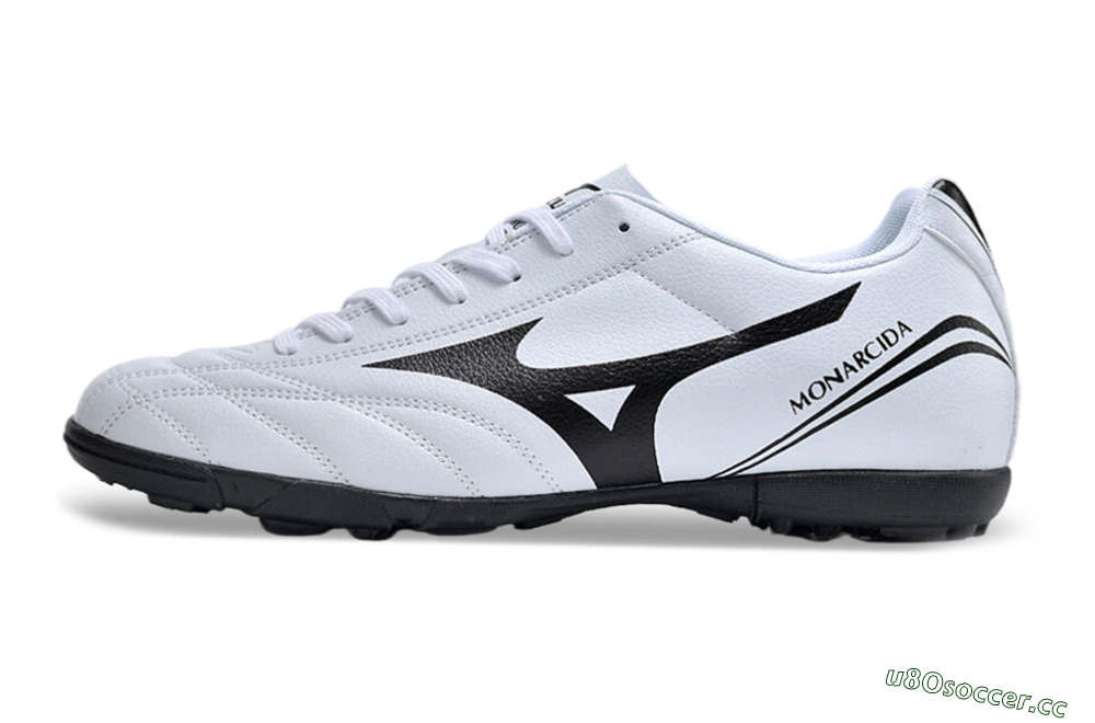 Men's Mizuno Monarcida Neo Ckassic TF Artificial Turf Low-Tops Football Shoes - White/Black 2