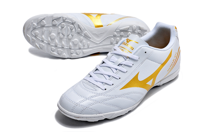 Men's Mizuno Monarcida Neo Ckassic TF Artificial Turf Low-Tops Football Shoes - White/Gold