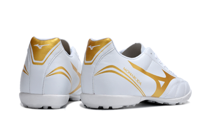 Men's Mizuno Monarcida Neo Ckassic TF Artificial Turf Low-Tops Football Shoes - White/Gold