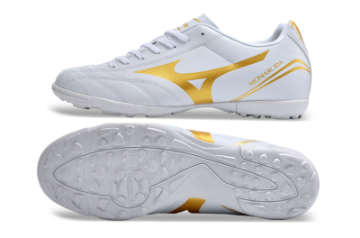 Men's Mizuno Monarcida Neo Ckassic TF Artificial Turf Low-Tops Football Shoes - White/Gold