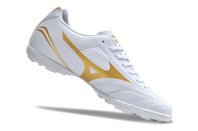 Men's Mizuno Monarcida Neo Ckassic TF Artificial Turf Low-Tops Football Shoes - White/Gold