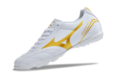 Men's Mizuno Monarcida Neo Ckassic TF Artificial Turf Low-Tops Football Shoes - White/Gold
