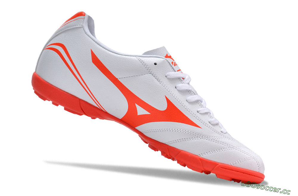 Men's Mizuno Monarcida Neo Ckassic TF Artificial Turf Low-Tops Football Shoes - White/Red 4