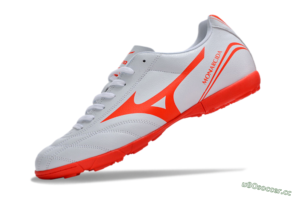 Men's Mizuno Monarcida Neo Ckassic TF Artificial Turf Low-Tops Football Shoes - White/Red 5